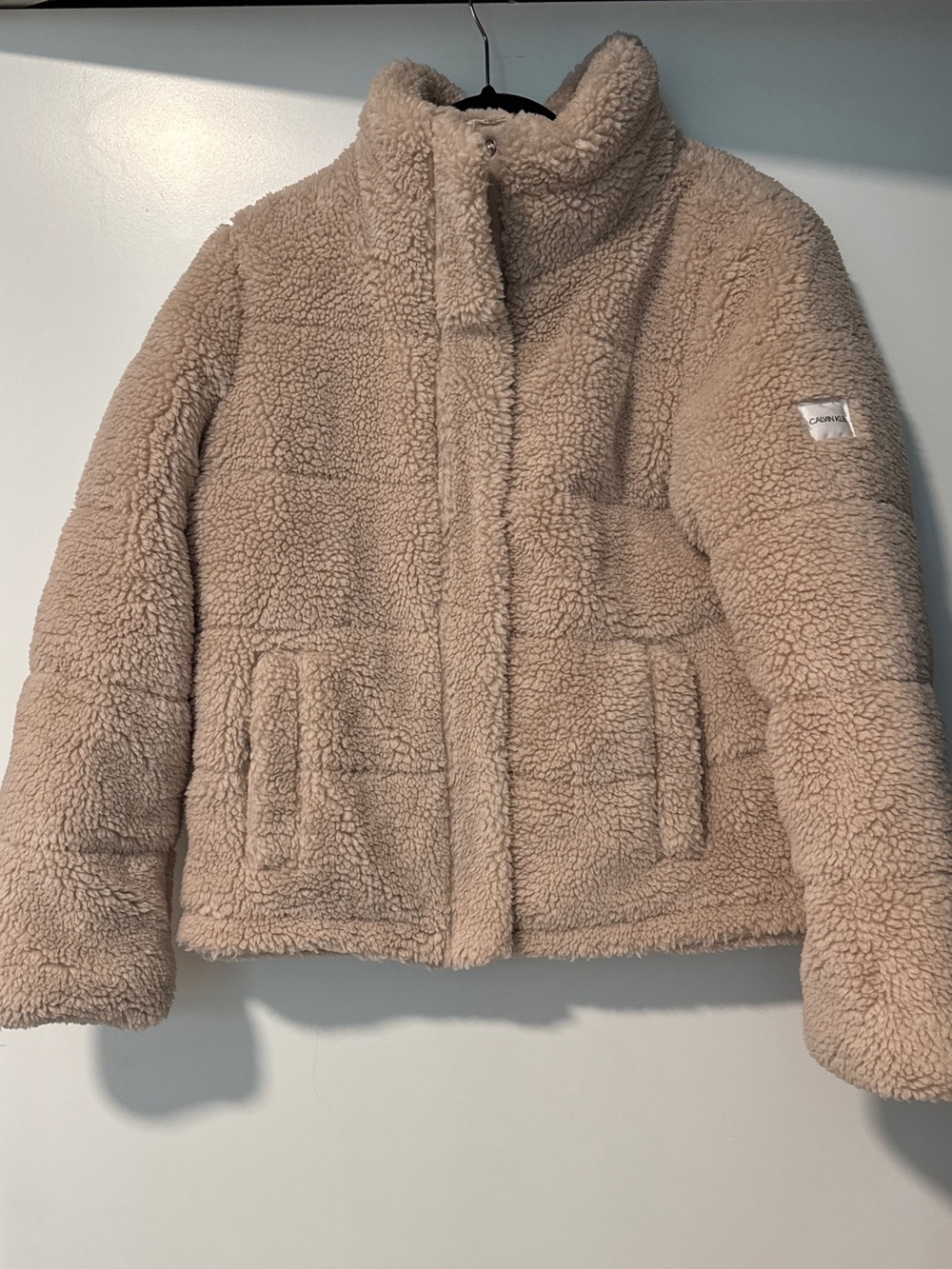 Calvin Klein Kids Taupe Sherpa Puffer Jacket